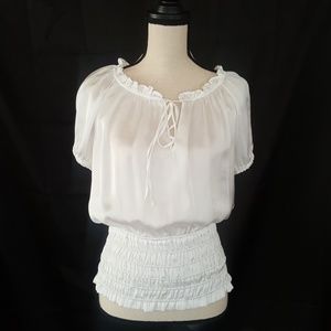 White Peasant Style Top